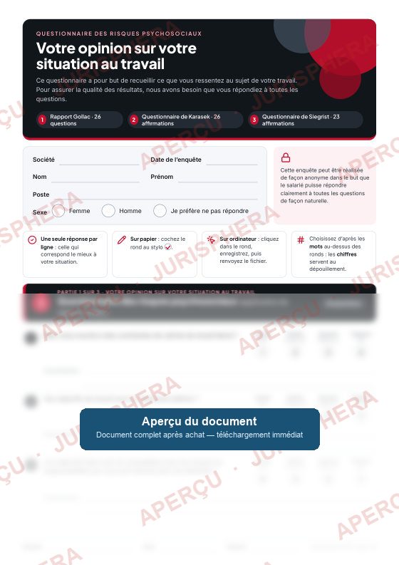 Pack RPS : Le questionnaire