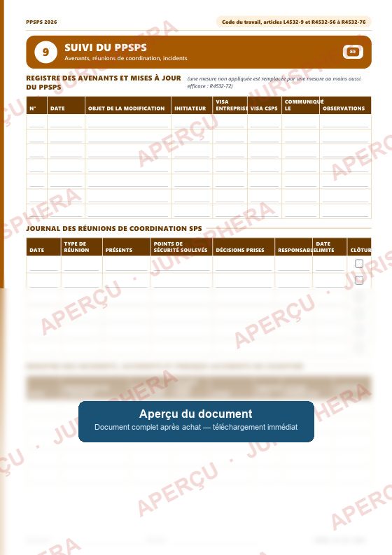 PPSPS : Le suivi du PPSPS