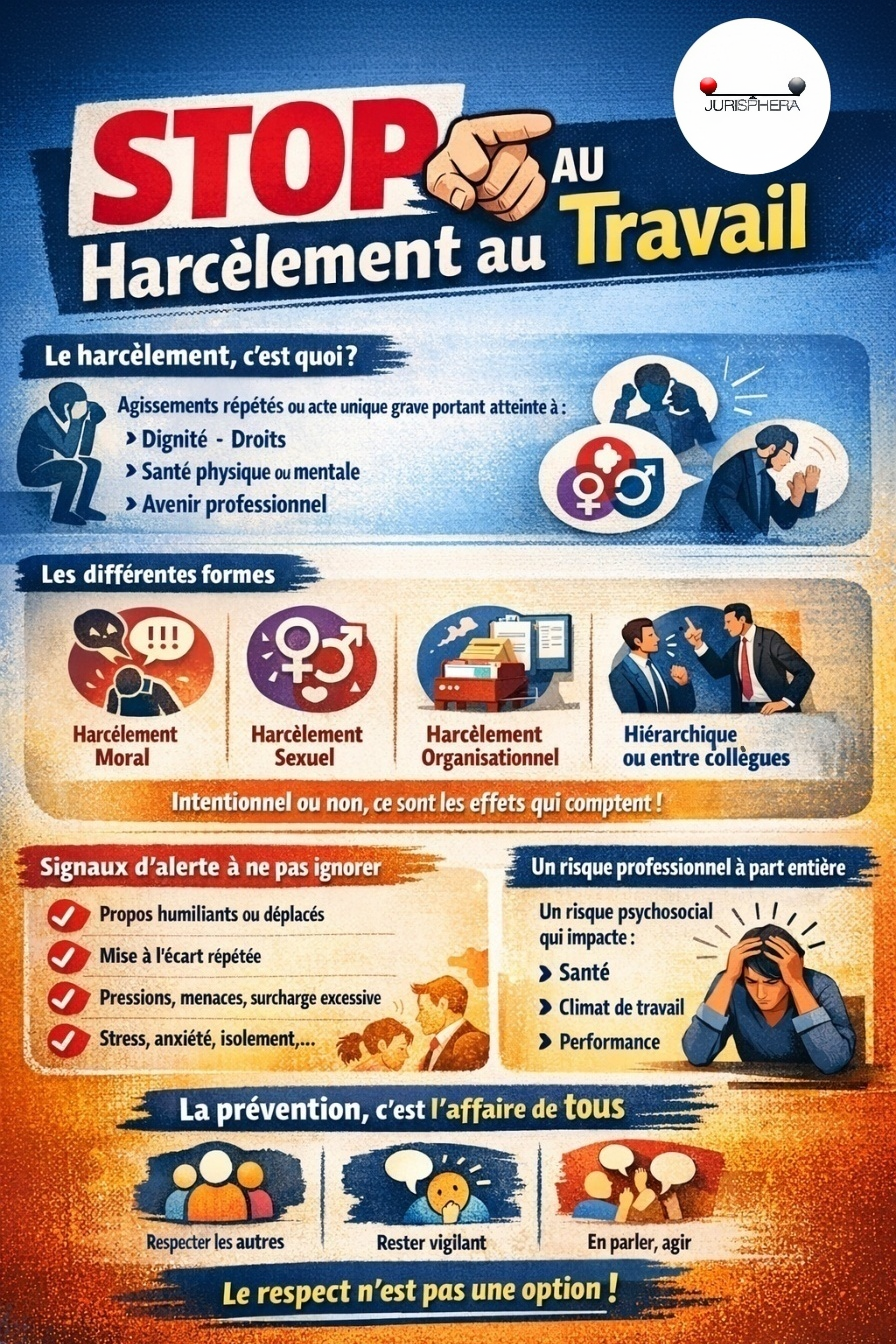 Affichage Prévention Harcèlement au travail - Les Risques Psychosociaux